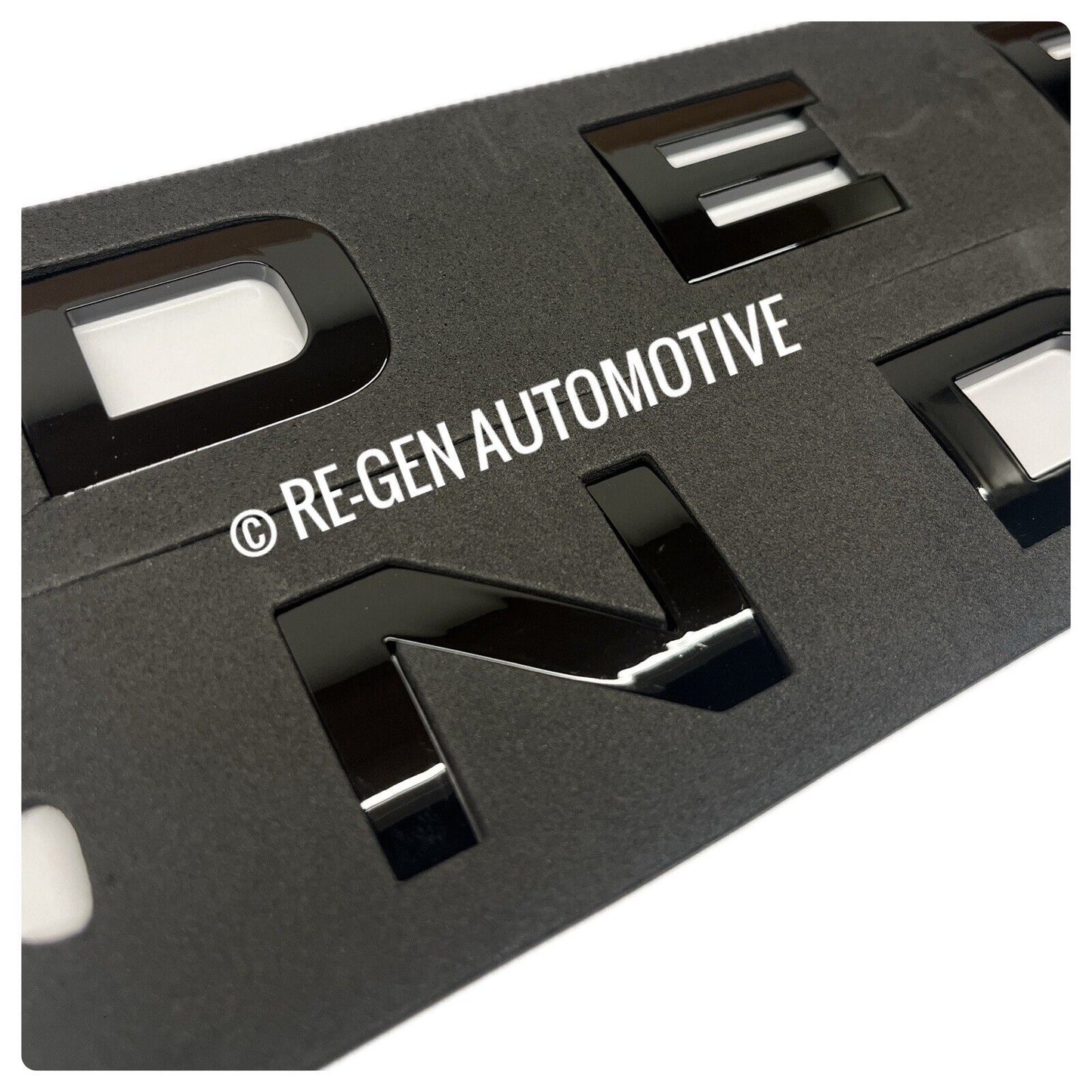 NEW DEFENDER BONNET LETTERS / BADGES GLOSS BLACK QUALITY ABS SELF ADHESIVE