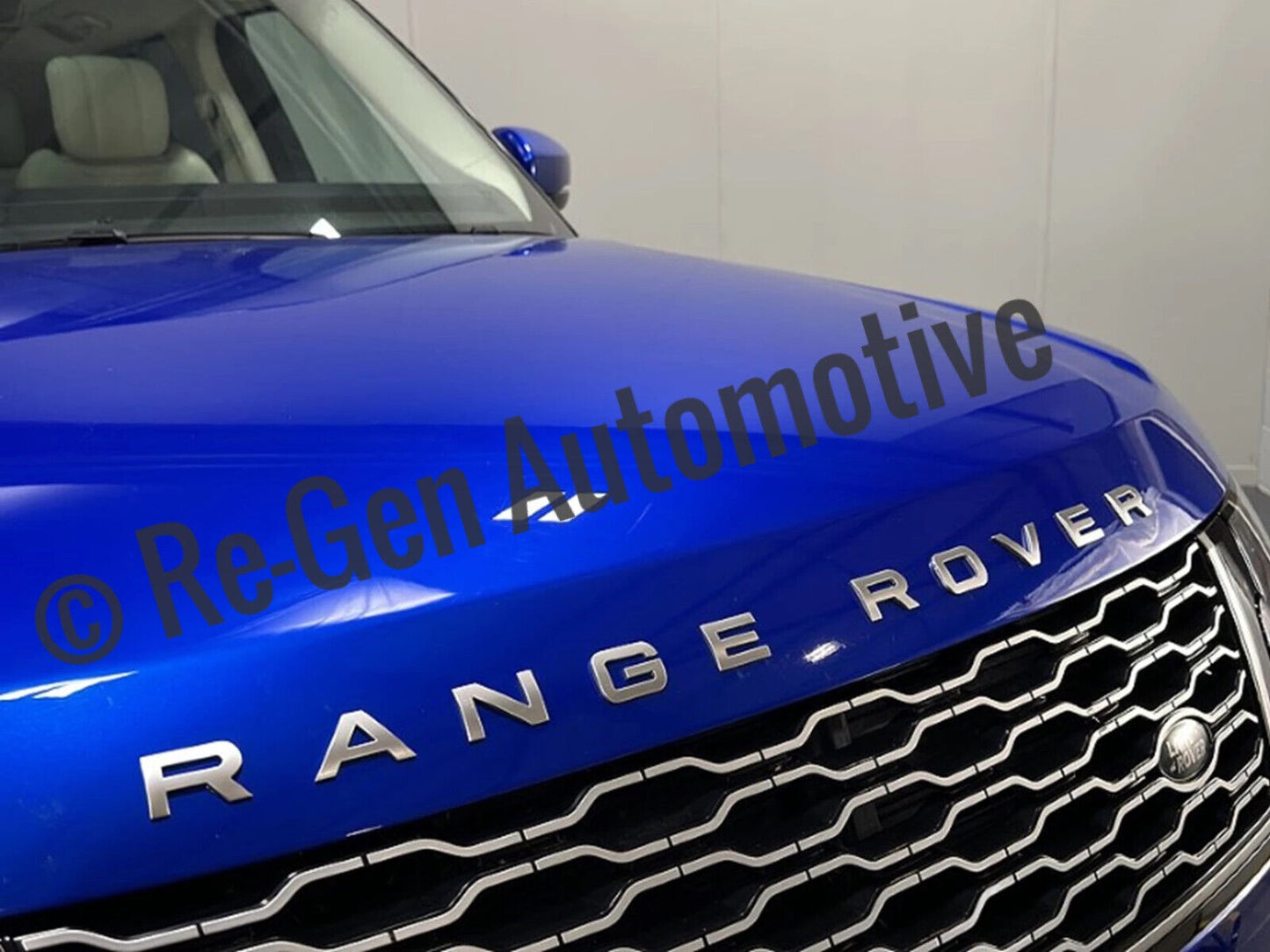 X2 RANGE ROVER VOGUE SPORT EVOQUE SILVER BONNET / TAILGATE BADGES / LETTERS ABS