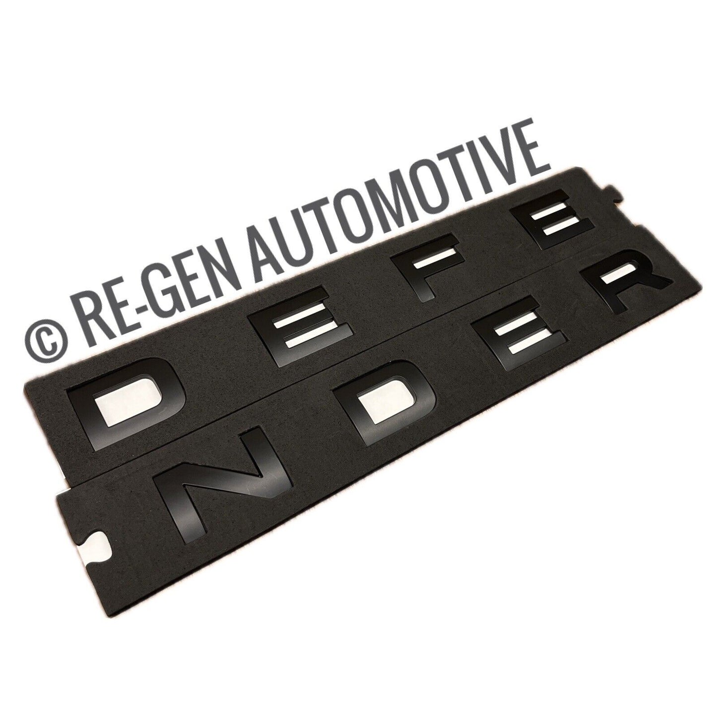 NEW DEFENDER BONNET LETTERS / BADGES MATTE BLACK QUALITY ABS SELF ADHESIVE