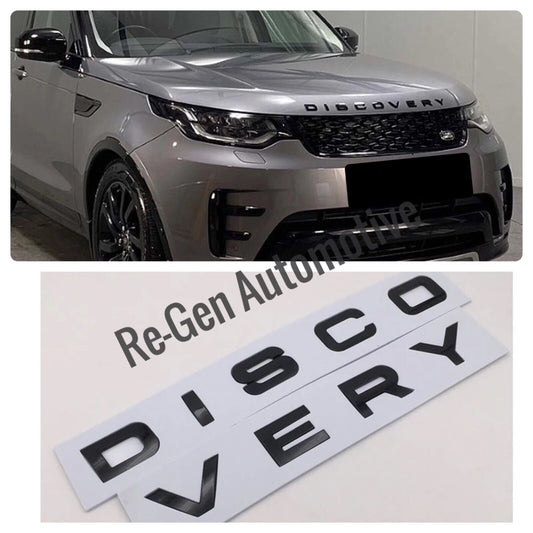 LAND ROVER DISCOVERY GLOSS BLACK BONNET / TAILGATE LETTERS / BADGES